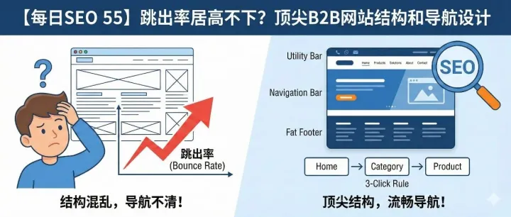 【每日SEO 55】跳出率居高不下？顶尖B2B网站结构和导航设计