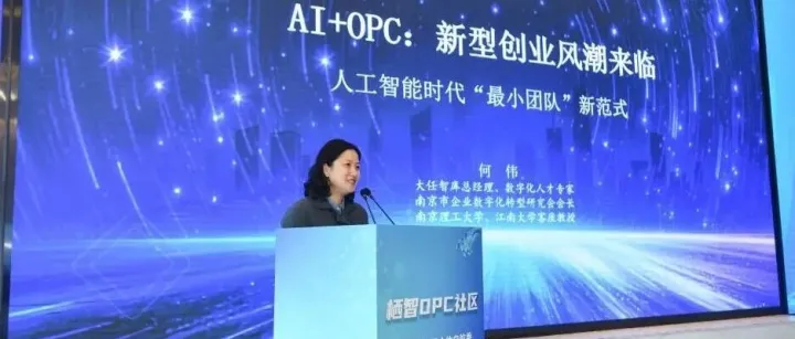 数研会会长何伟受邀为南京栖霞“栖智·元力”OPC社区赋能——解读“AI+OPC：新型创业风潮来临”