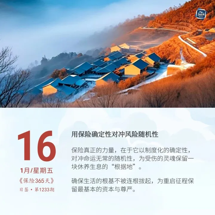 保险日签丨用保险确定性对冲风险随机性