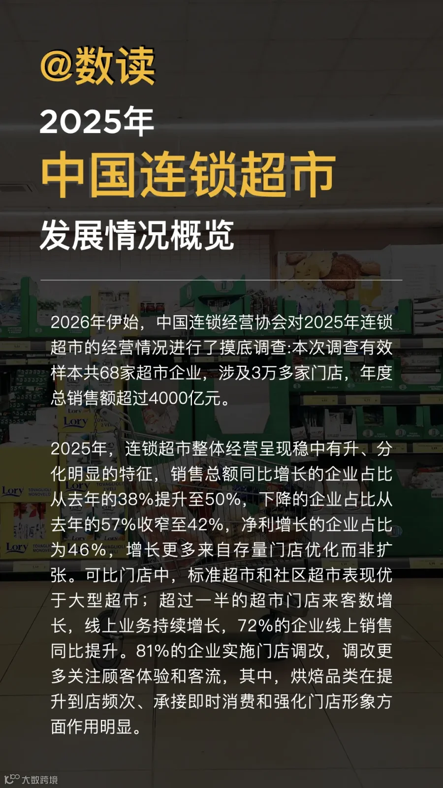 2025年中国连锁超市发展情况概览发布- 大数跨境