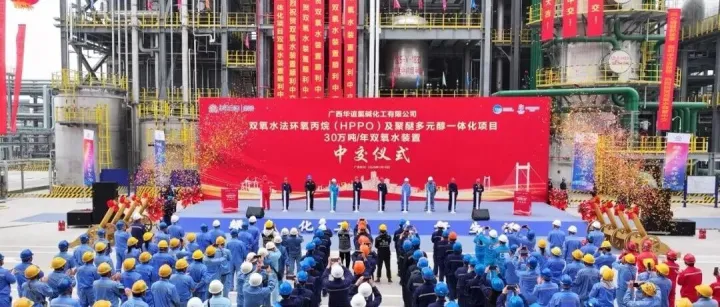 广西华谊氯碱化工丨公司HPPO项目30万吨/年双氧水装置顺利完成中交
