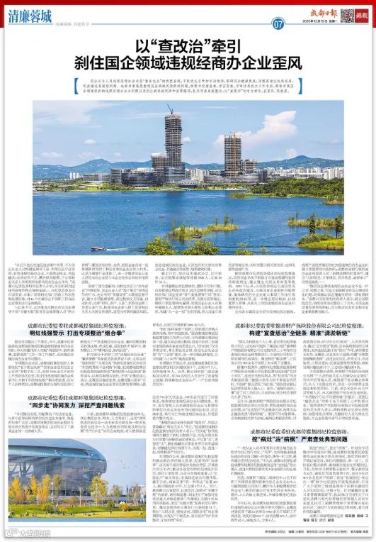 成都日报：以“查改治”牵引 刹住国企领域违规经商办企业歪风- 大数跨境