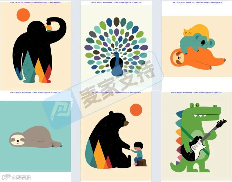 Keith律所狂立13案，1500+店涉案！26-cv-01178彩虹动物矢量图跨境维权