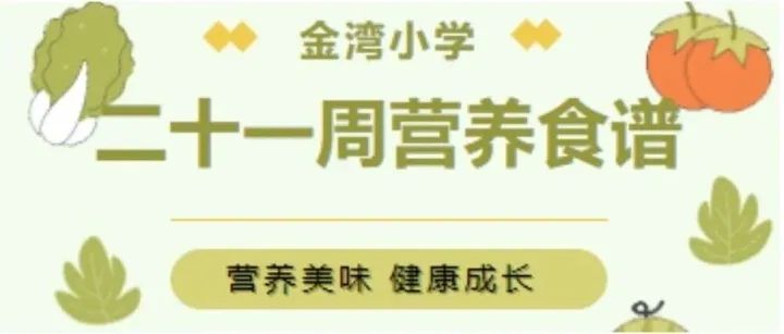防城港市金灣小學(xué)第二十一周營(yíng)養(yǎng)早餐