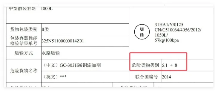 5.1類危險(xiǎn)品GC-303H減銅添加劑UN2014海運(yùn)出口國際物流及需注意事項(xiàng)
