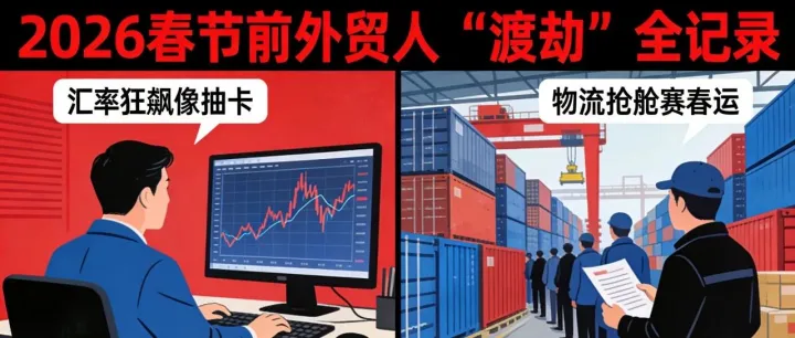 2026春節(jié)前外貿(mào)人“渡劫”全記錄：匯率狂飆像抽卡，物流搶艙賽春運(yùn)！這屆外貿(mào)人真的栓Q了！