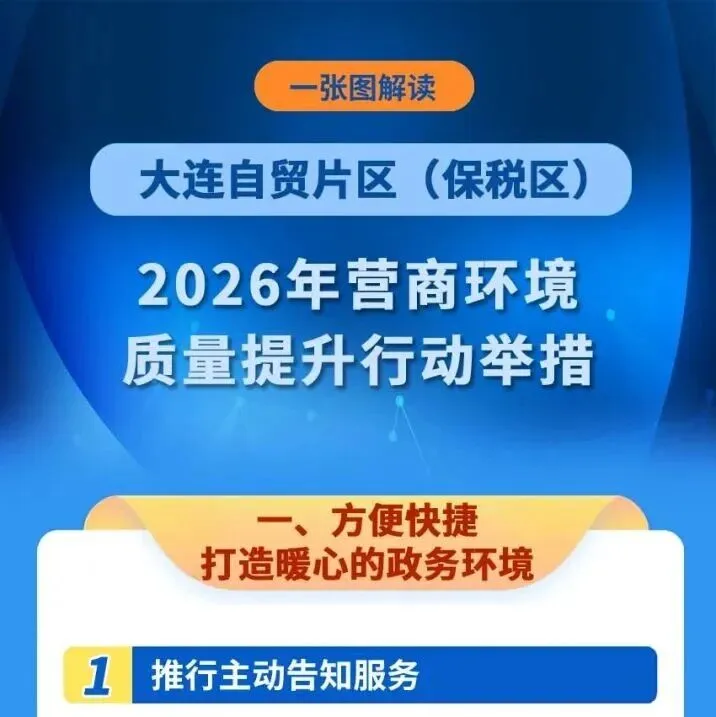 信息！對(duì)標(biāo)一流！大連自貿(mào)片區(qū)推出30條營(yíng)商環(huán)境提升舉措