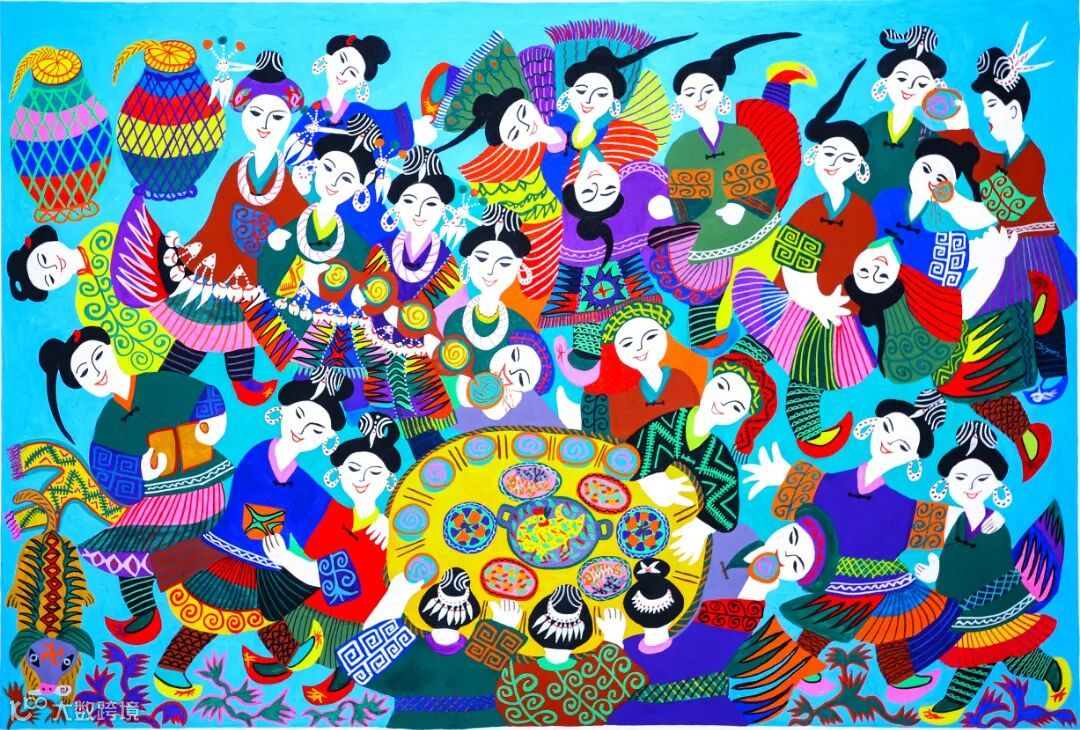 王治英  《同桌飲酒情意深》  72cmX48cm.JPG