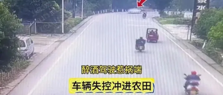 醉驾惹祸端，车辆闯农田！