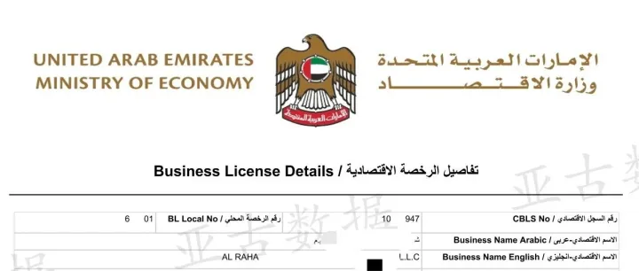 查询阿联酋公司营业执照能获取什么信息？