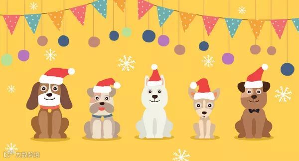 圣诞狗狗卡通形象