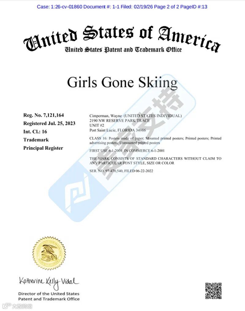 Ruediger Lauktien版权&Girls Gone Skiing商标双双维权,当心TRO冻结风险