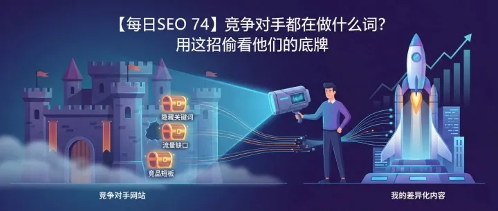 【每日SEO 74】竞争对手都在做什么词？用这招偷看他们的底牌