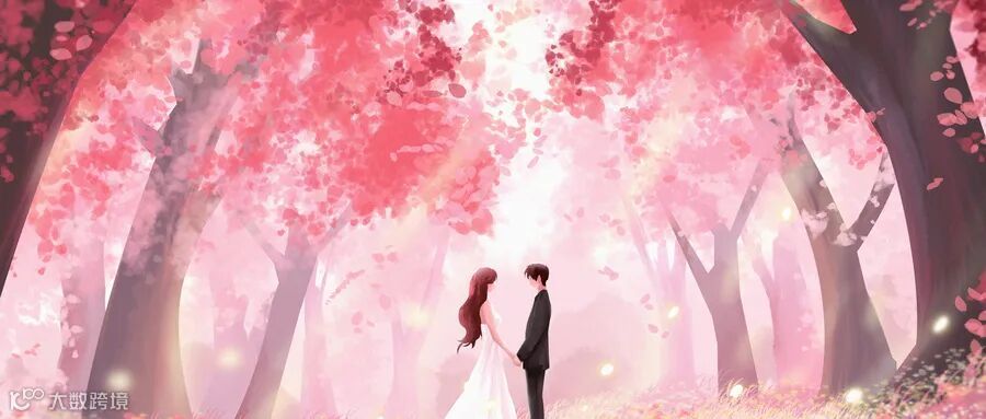 摄图网_402582372_wx_唯美治愈系情侣在森林约会插画(企业商用) (2).jpg