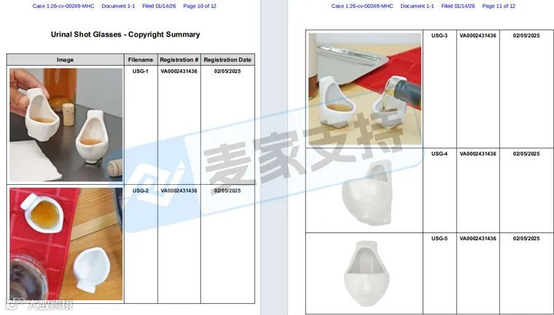 6-cv-00249，新奇便池酒杯跨境再維權(quán)，90店被其專利&版權(quán)精準(zhǔn)TRO凍結(jié)"