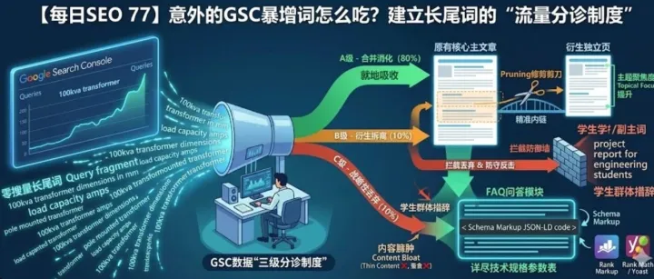 【每日SEO 77】意外的GSC暴增词怎么吃？建立长尾词的“流量分诊制度”