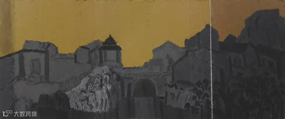 《溪山耕读》100x240cm 布面综合材料 黄少鹏 2021年.jpg