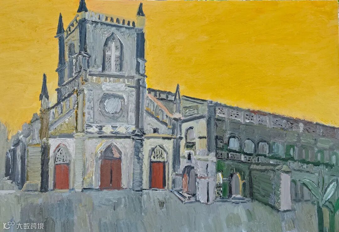 《涠洲岛天主教堂》80×120cm 黄少鹏 布面油画 2023.jpg