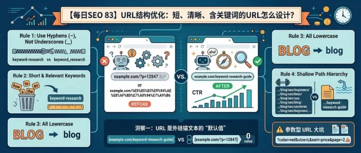 【每日SEO 83】URL结构优化：短、清晰、含关键词的URL怎么设计？