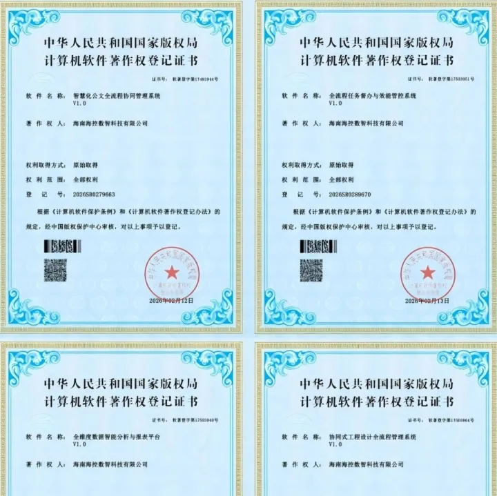 質(zhì)量品牌 | ?？財?shù)科自主研發(fā)成果獲批4項國家軟件著作權(quán)