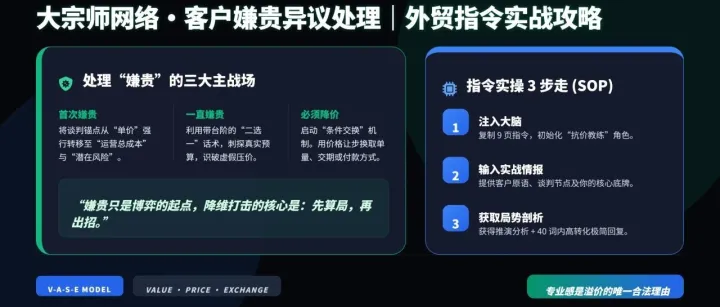 大宗師網(wǎng)絡(luò)·客戶(hù)嫌貴異議處理｜外貿(mào)指令，附使用方法