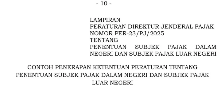 印尼税务| 实体作为国内税务主体（SPDN）：PER-23/PJ/2025 法规全面解读