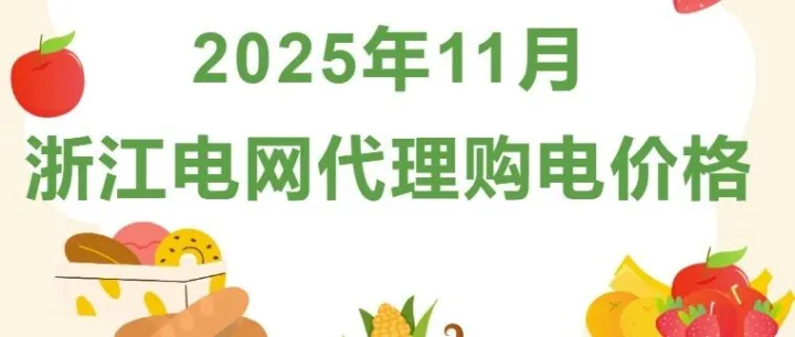 2025年11月浙江电网代理购电价格