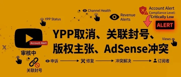 如果你一天收到三封邮件：YPP取消、关联封号、版权主张、AdSense冲突……