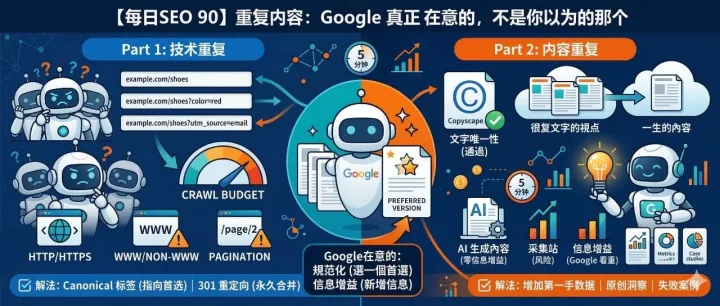 【每日SEO 90】重复内容：Google 真正在意的，不是你以为的那个