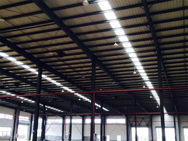 单层钢构厂房内部