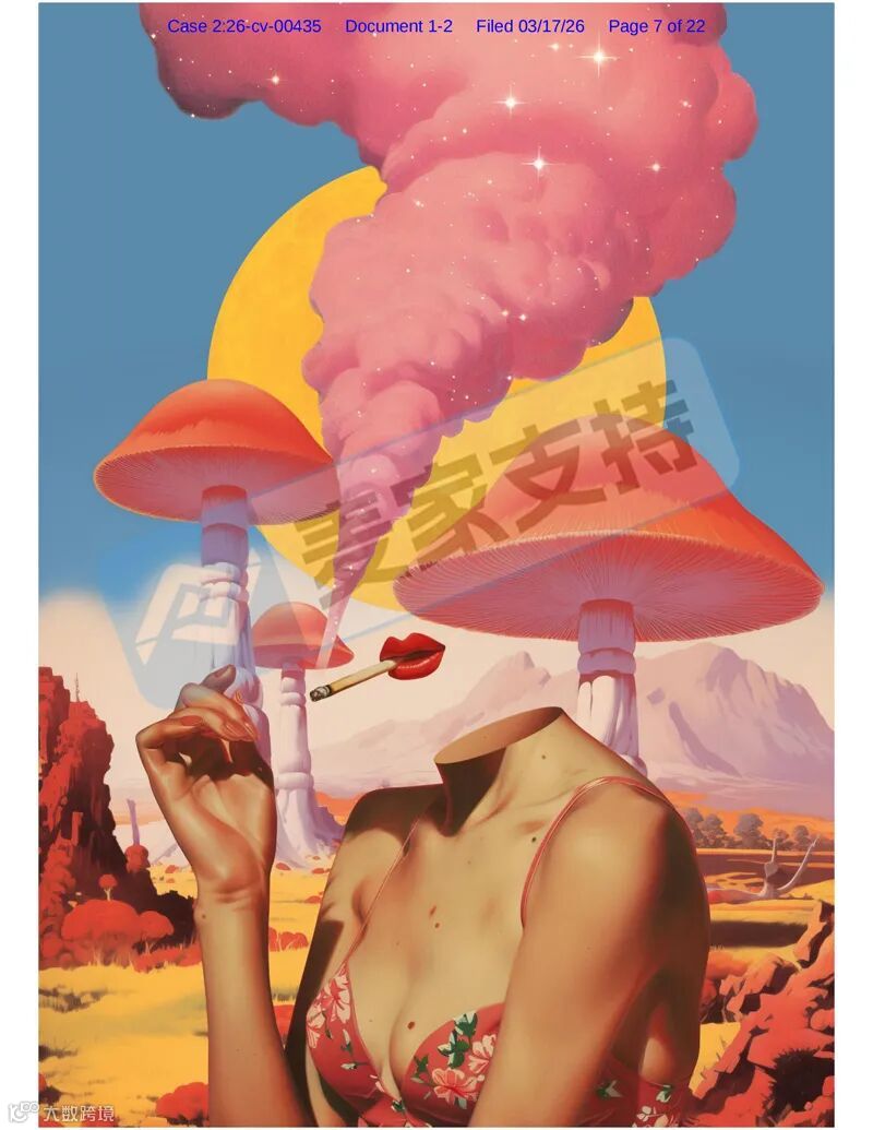 6-cv-00435，复古拼贴图案慎用！Keith批量起诉227店，TRO版权突袭"