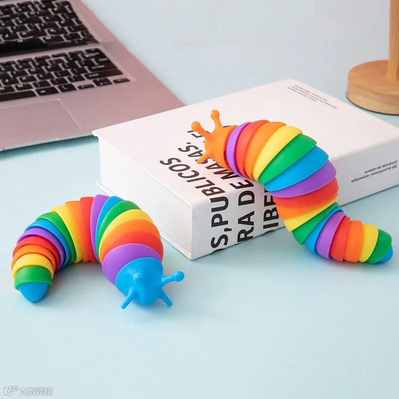 TikTok彩虹蜗牛毛毛虫减压神器蛞蝓蠕动鼻涕虫益智解压发泄玩具-阿里巴巴