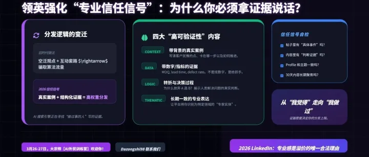 3月更新LinkedIn 正在強(qiáng)化“專(zhuān)業(yè)信任信號(hào)”：外貿(mào)企業(yè)從“發(fā)觀(guān)點(diǎn)”升級(jí)到“拿證據(jù)說(shuō)話(huà)”包含員工Profile