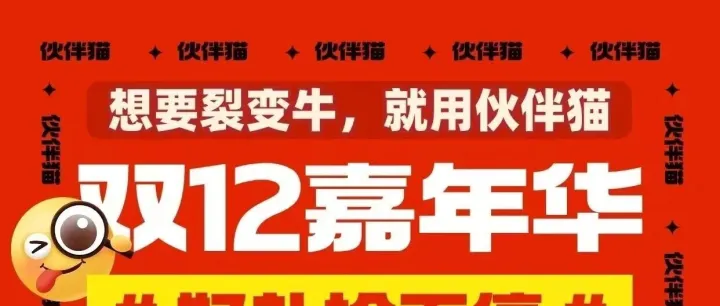 伙伴猫双十二终极福利！专业版买1年送3个月，旗舰版直接5折，错过再无！