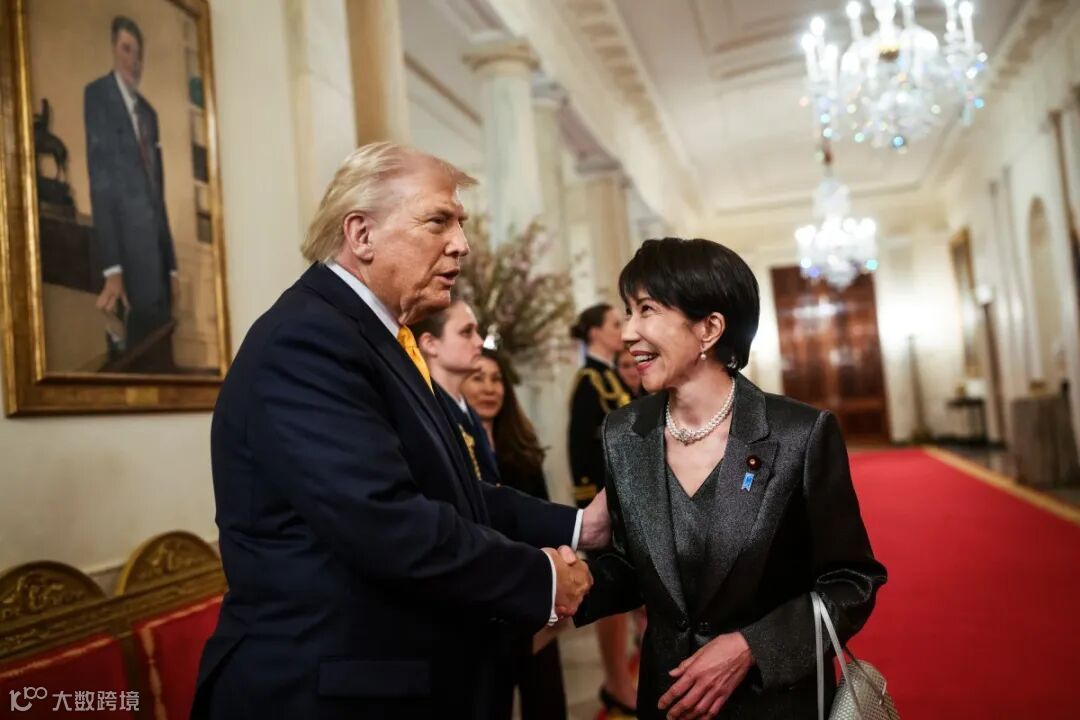 President Donald J. Trump greets Japanese Prime Minister Sanae Takaichi before dinner in the State Dining Room of the White House, Thursday, March 19, 2026. (Official White House Photo by Joyce N. Boghosian)