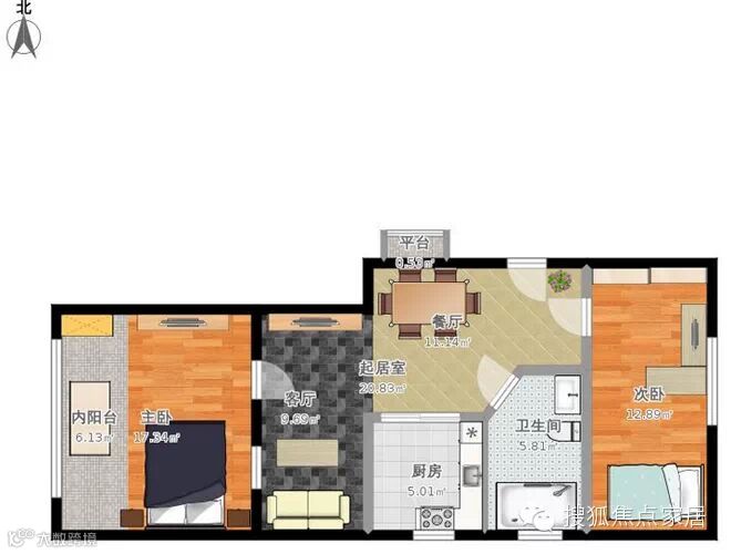 儿童节福利 新婚夫妇打造65㎡童趣两居