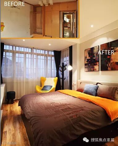 ▲空间改造:把阳台纳入,最大限度地让主卧空间扩大。