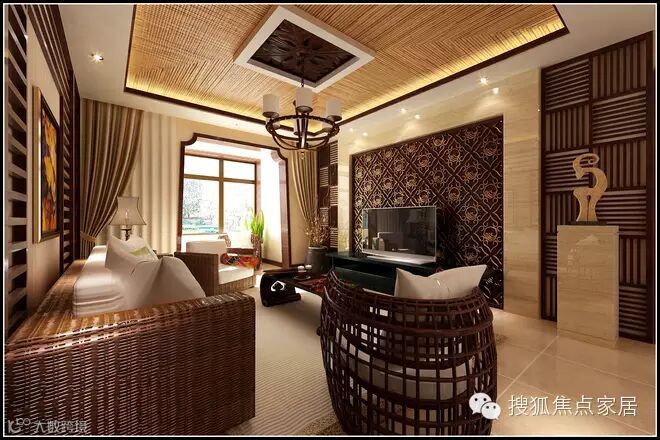 客厅
客厅得以大气优雅为主,在造型上,墙面木装饰与金属、金属结合的装饰造型,以冷静线条分割空间,代替一切繁杂与装饰。