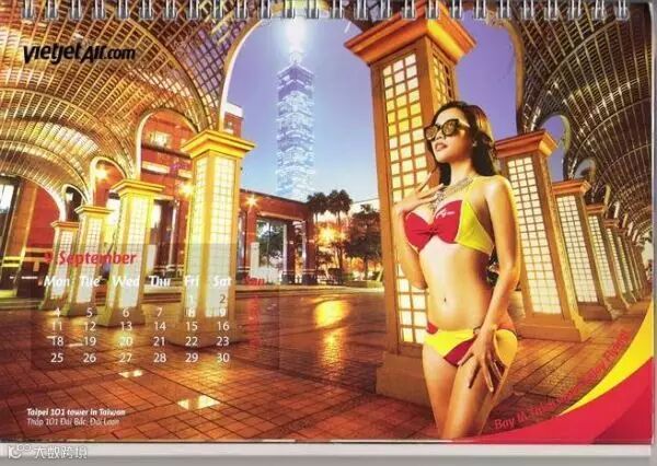 越捷航空比基尼空姐桌历:多国模特上镜384259_