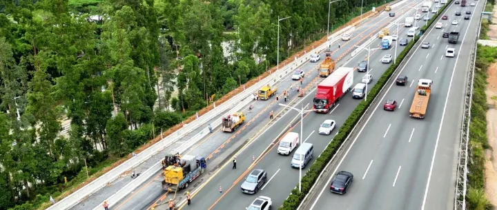 改扩建进行时㉙｜莞深高速改扩建新进展！北段主线首段导改顺利完成