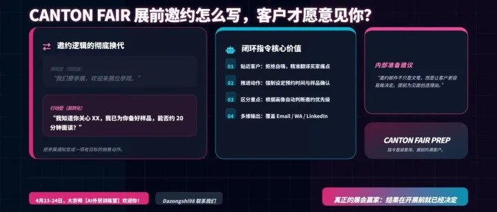 Canton Fair 展前邀约怎么写，客户才愿意见你？我分享一份可直接套用的详细指令