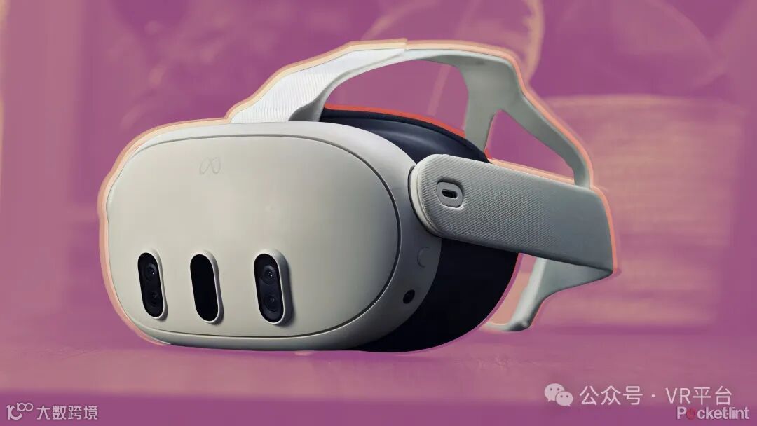 彩色背景上的 Meta Quest 3。