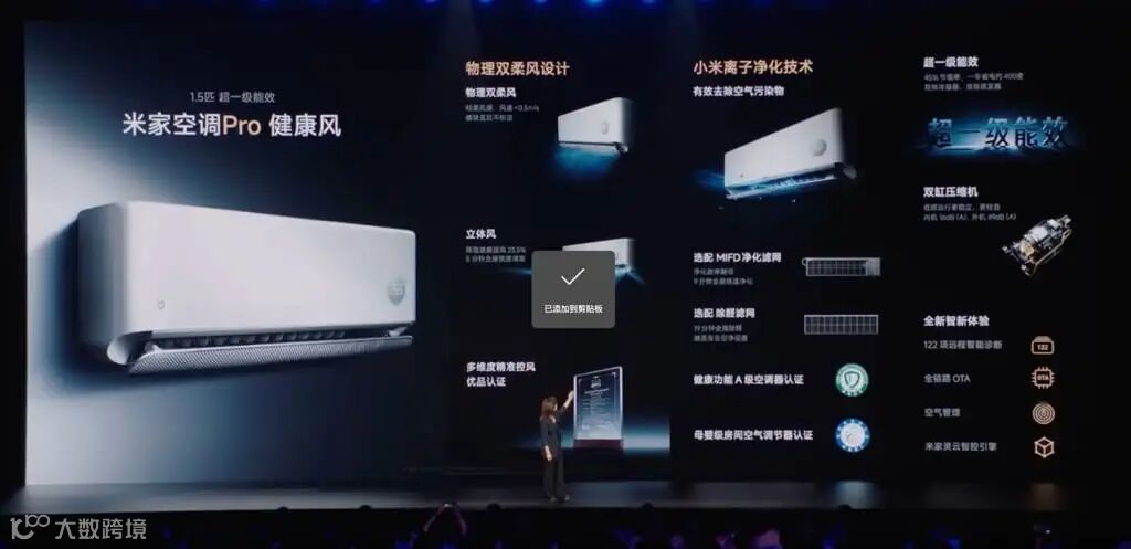 小米周四在一场活动上发布了其家电产品组合的新成员。图片：宣传单。