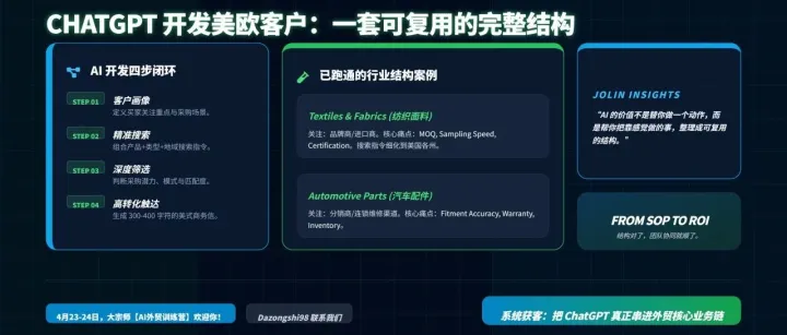 用 ChatGPT 开发美国 / 欧洲客户，一套可以直接复制的完整结构（附指令）