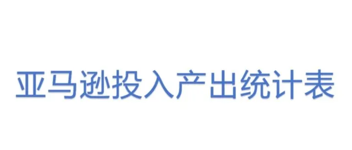 <em>亚马逊</em>投入产出统计表