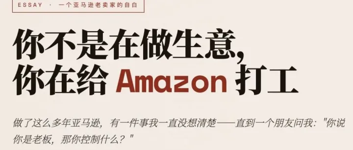 你不是在做生意，你在给 <em>Amazon</em> 打工