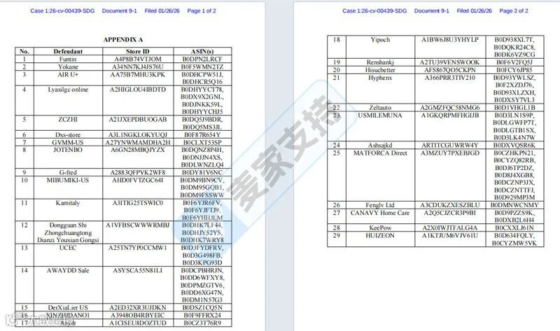 6-cv-00439，地板清洁垫双专利加持隐匿维权，29店涉案被TRO冻结！"
