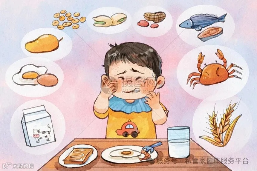 手绘水彩世界过敏性疾病日之食物过敏场景插画插画图片下载-正版图片402594022-摄图网