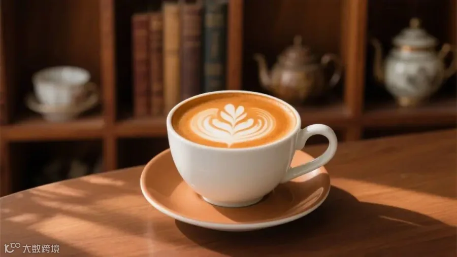 茶咖风味饮品展示，经典品质，橙棕主色调