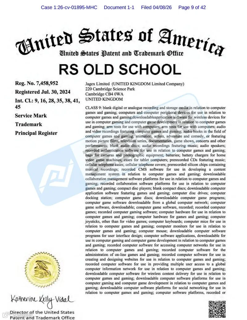 6-cv-01895，RuneScape游戏商标席卷跨境圈，256店账户资金已被TRO冻结！"